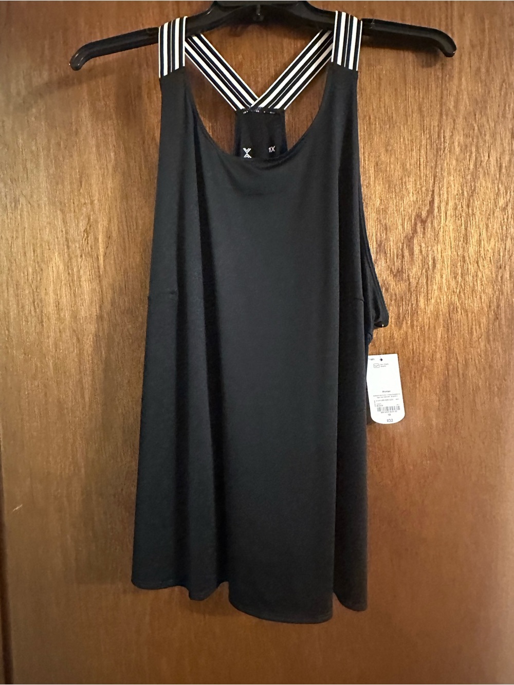 Xersion Black Active Tank with White Logo Detail